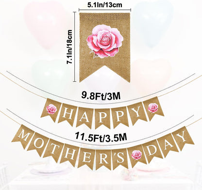 Happy Mother'S Day Burlap Banner