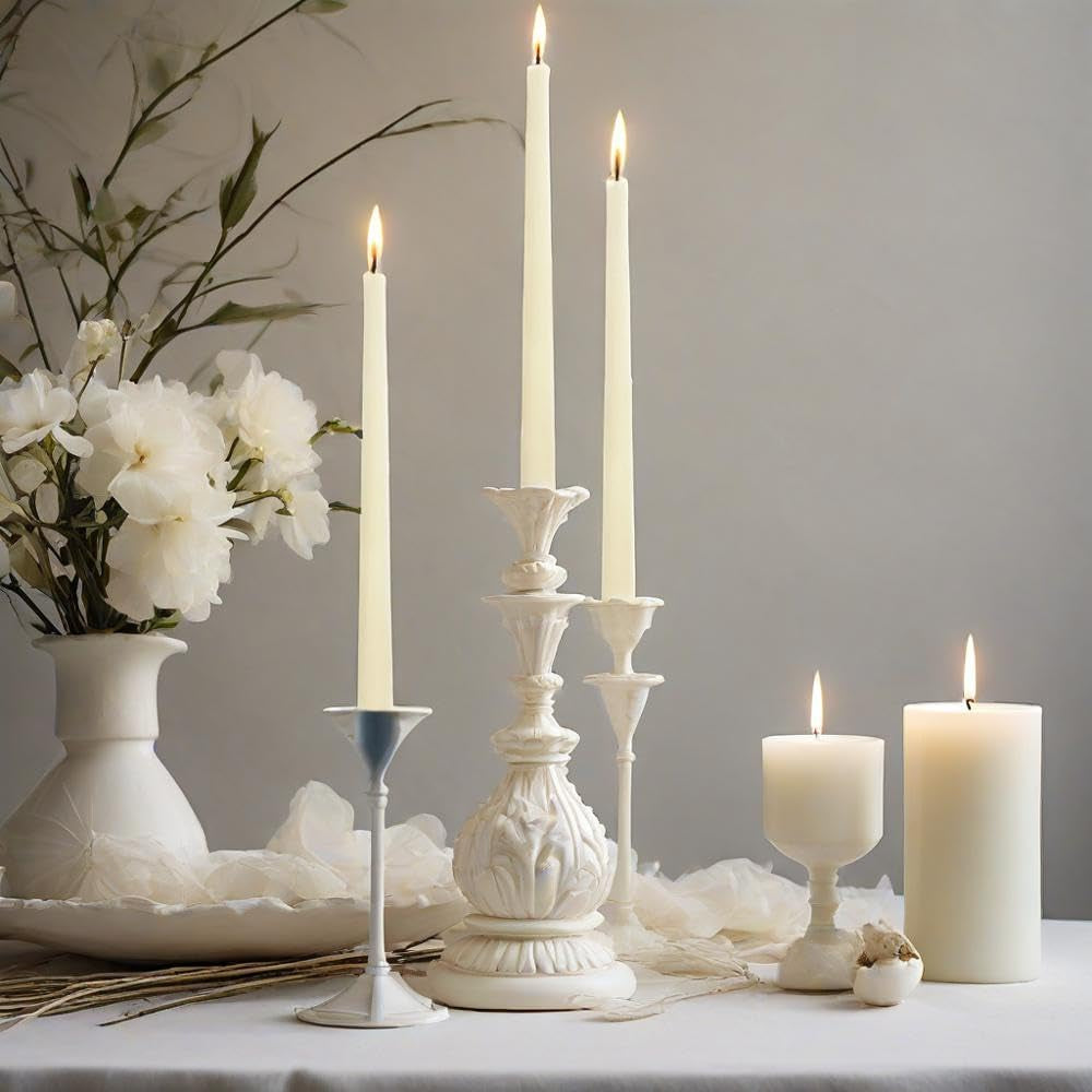 Ivory Taper Candles, 4-Pack