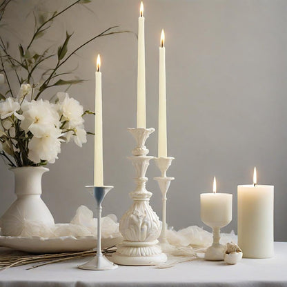 Ivory Taper Candles, 4-Pack
