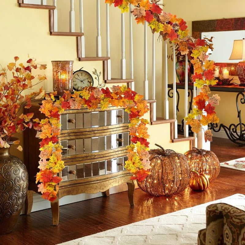 2 Pcs 13Ft Fall Leaves Garland