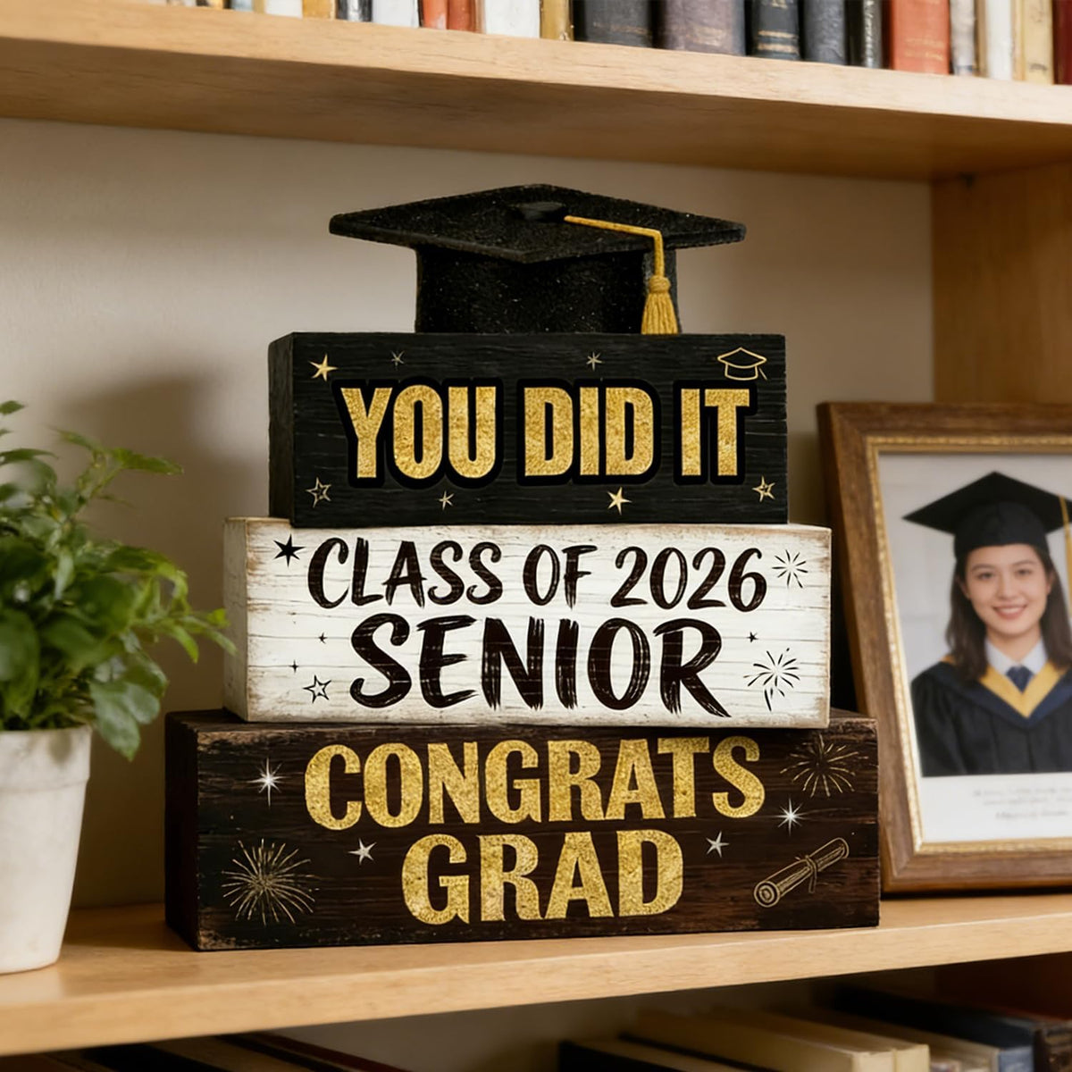 Farmhouse Graduation Cap Block Signs
