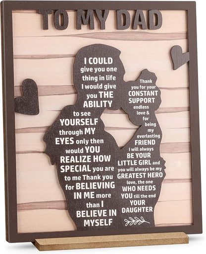 Wooden Silhouette Best Dad Sign