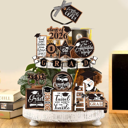 Graduation Tiered Tray Decor, 27Pc Set