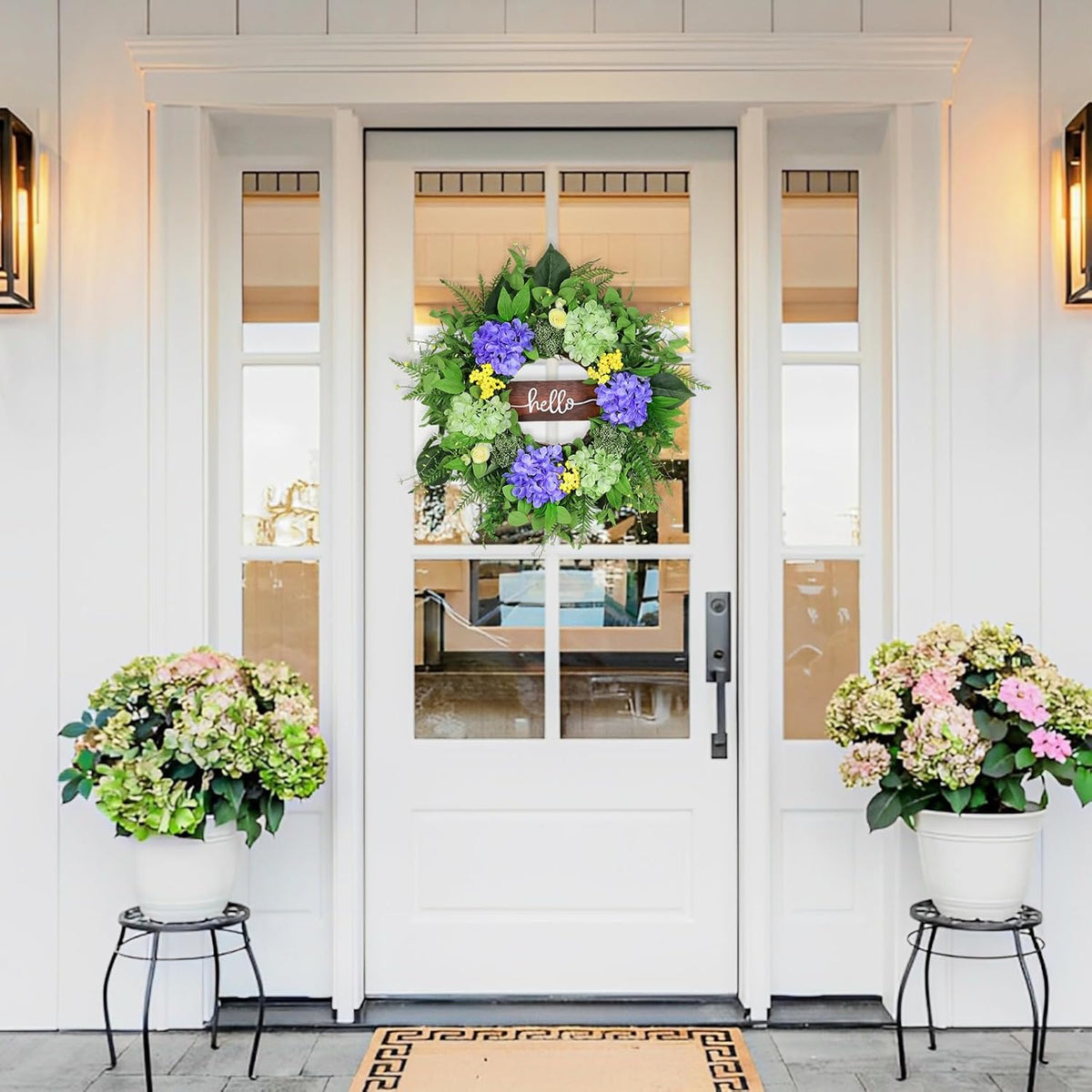 Greenery Hydrangea Spring Wreath, 24"