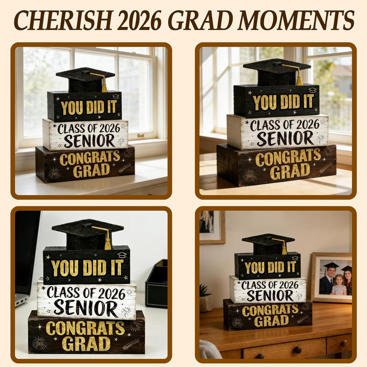Farmhouse Graduation Cap Block Signs