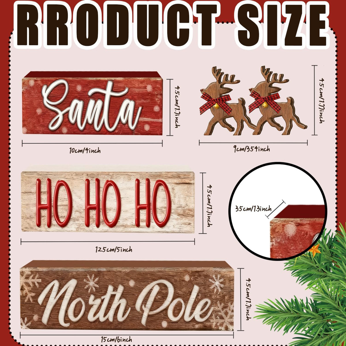 Wooden Elk Table Decor, Set of 4