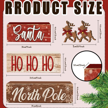 Wooden Elk Table Decor, Set of 4