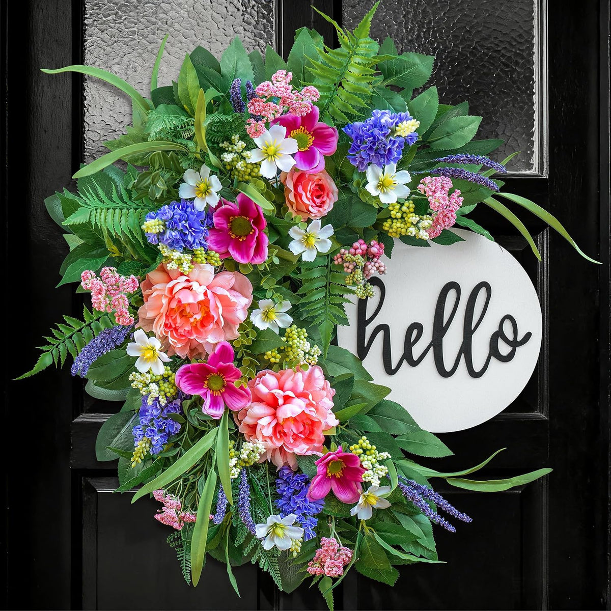 Peony & Rose Spring Wreath, 24"