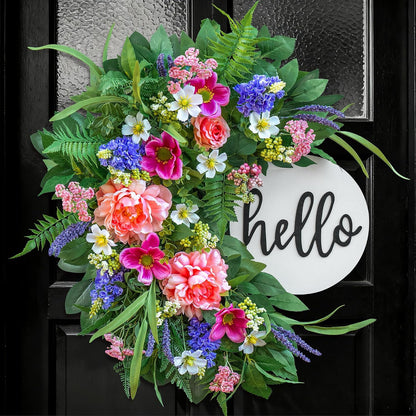 Peony & Rose Spring Wreath, 24"