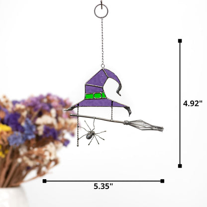 Halloween Witch Hat Stained Glass Suncatcher