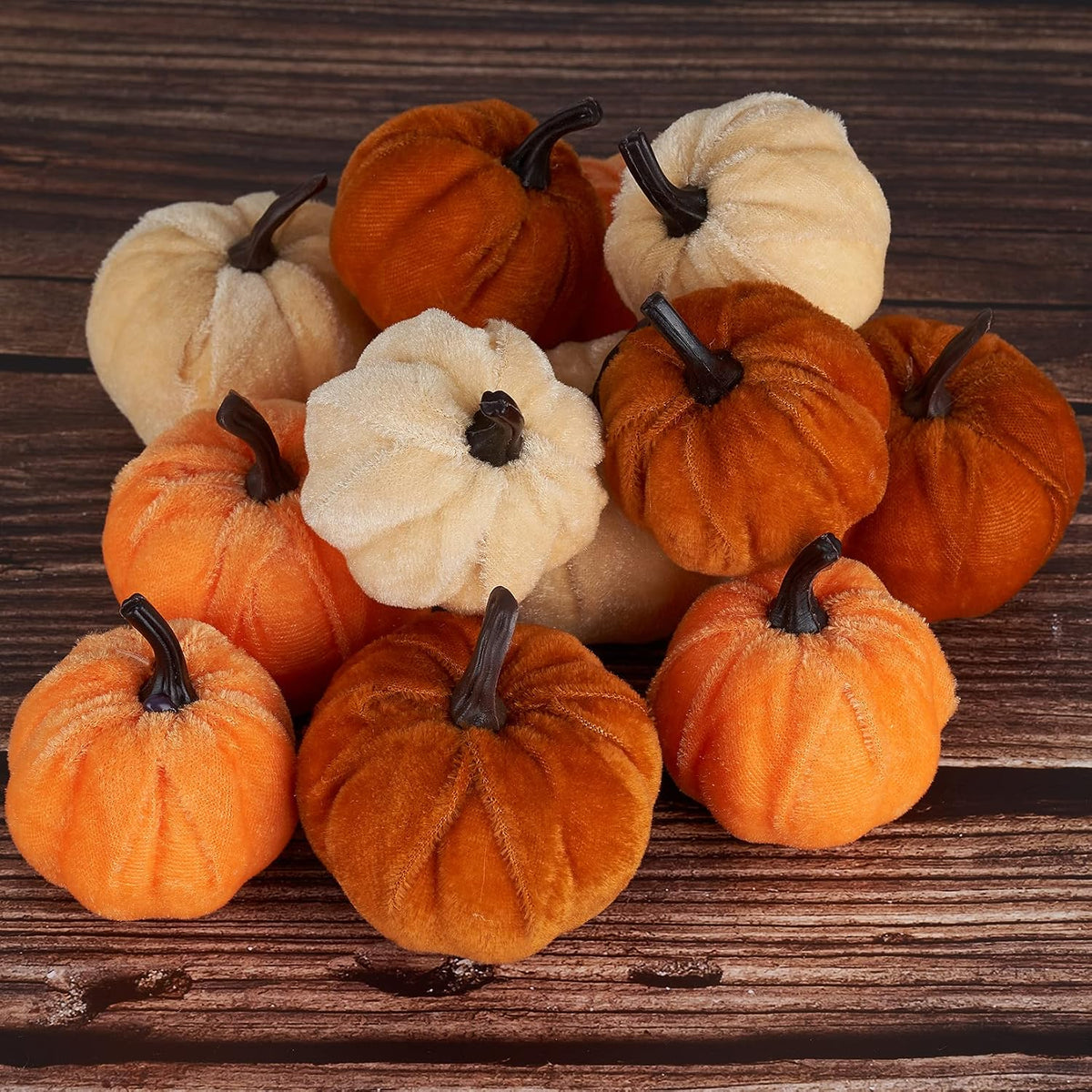 Velvet Pumpkin Decor, 12Pc Set