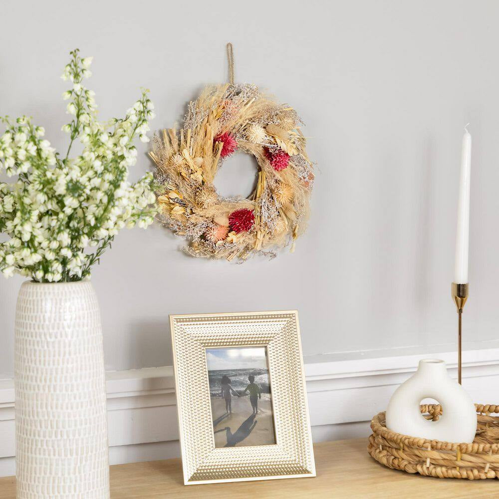 Pampas Grass and Dried Fall Harvest Floral Wreath