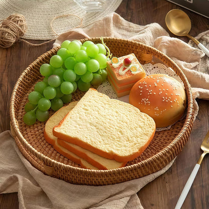 Round Rattan Woven Serving Tray