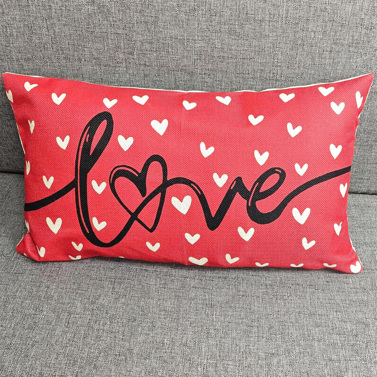 Farmhouse Valentine'S Pillow Cover, 12X20