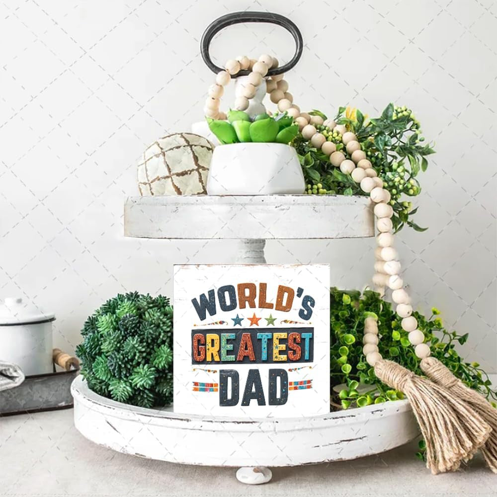 World'S Greatest Dad Wood Box Sign