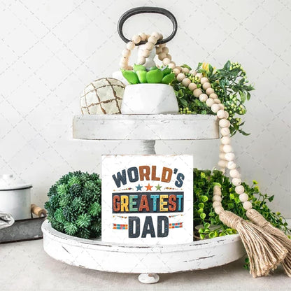 World'S Greatest Dad Wood Box Sign