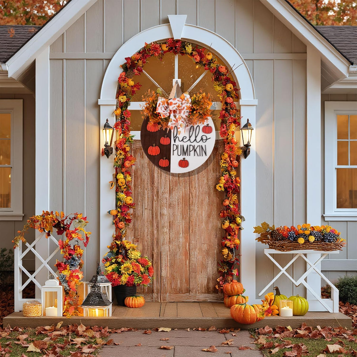 Hello Pumpkin Wreath Sign