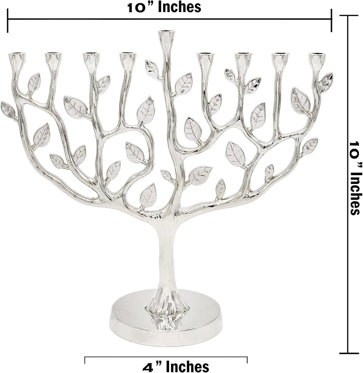 Tree of Life Menorah, Antique Silver