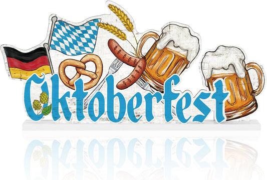 Oktoberfest Wooden Standing Decor, Tiered Tray Signs