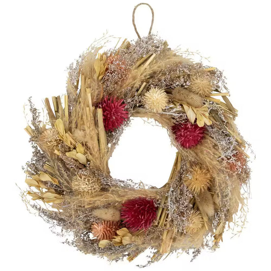 Pampas Grass and Dried Fall Harvest Floral Wreath