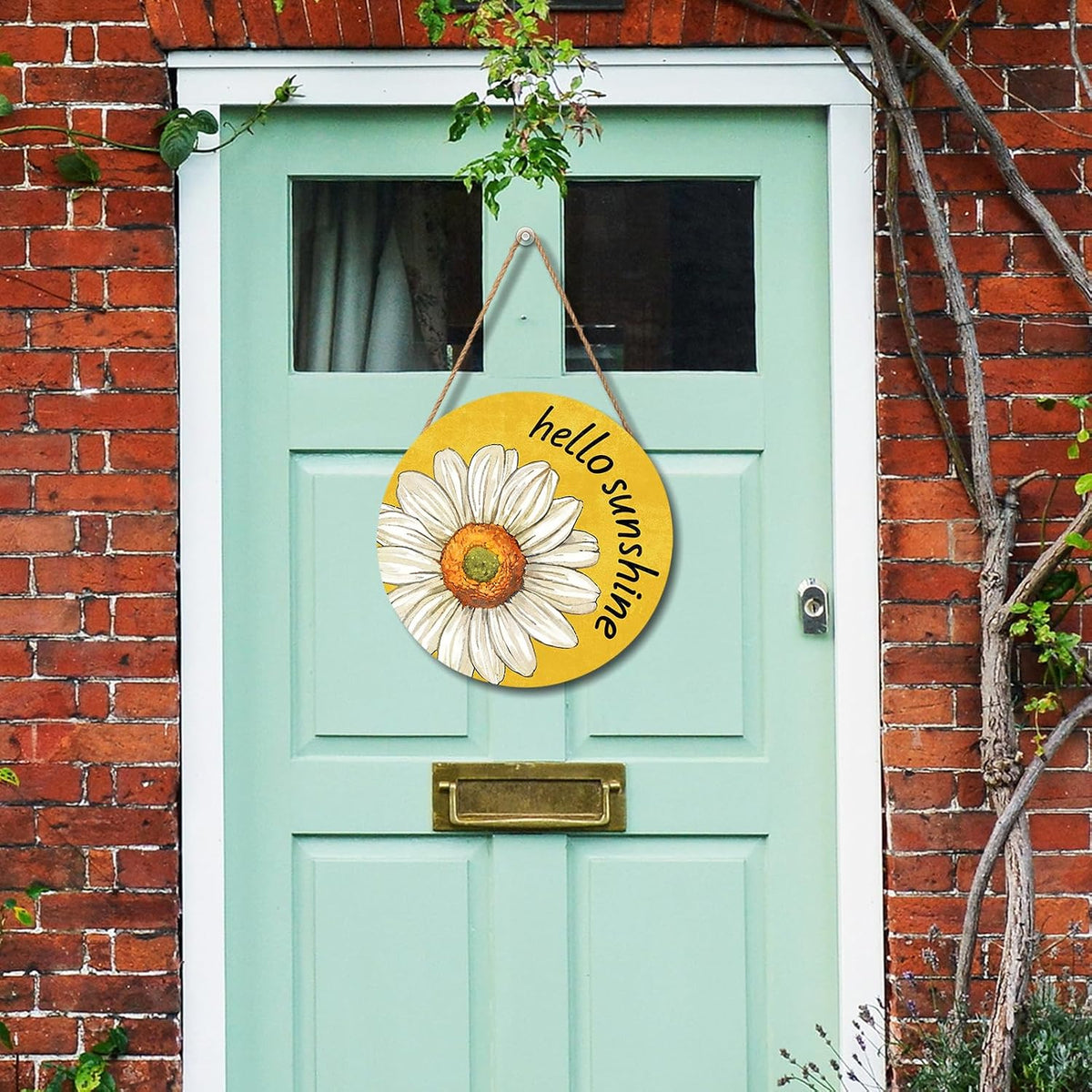 Hello Sunshine Daisy Door Sign