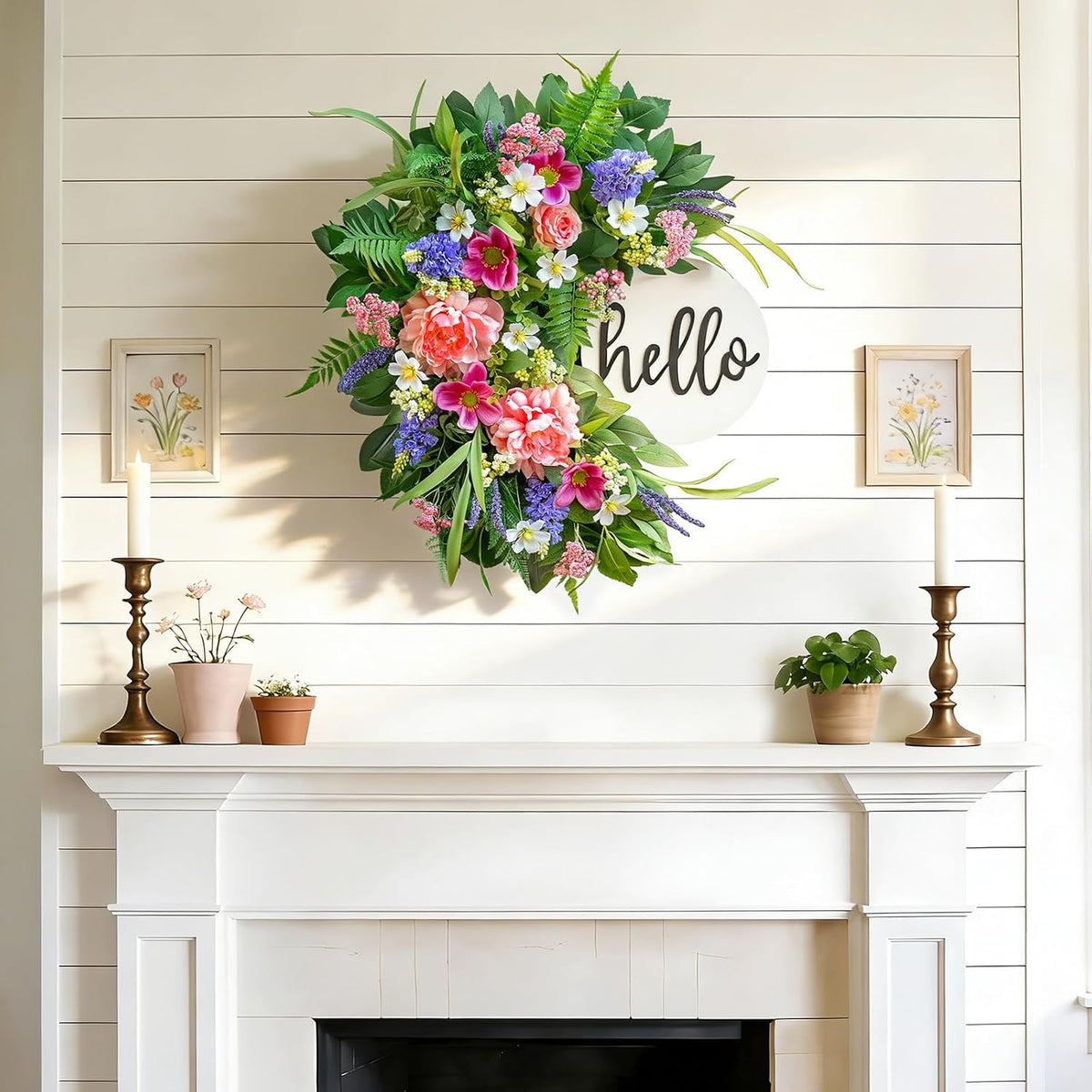 Peony & Rose Spring Wreath, 24"