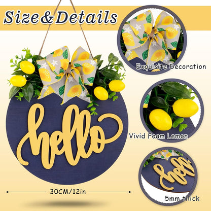 3D Hello Summer Lemon Door Sign