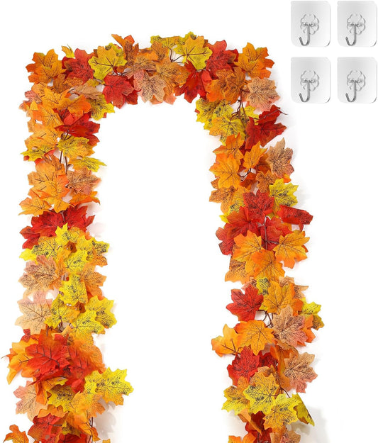 2 Pcs 13Ft Fall Leaves Garland