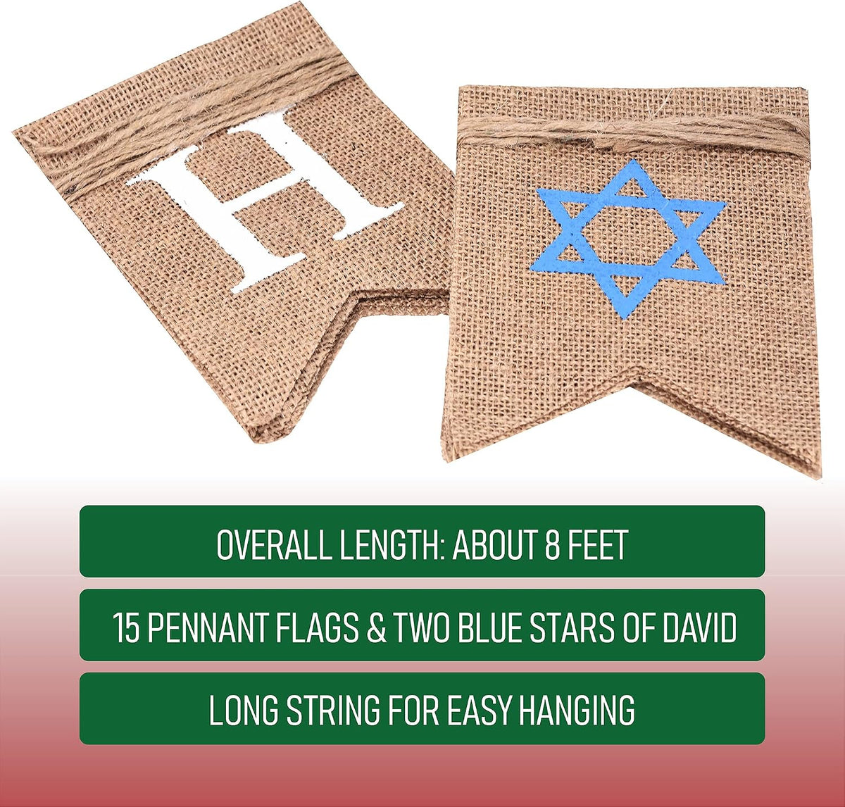 Burlap Happy Hanukkah Banner