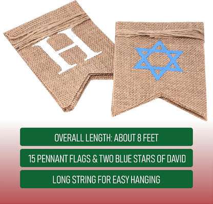 Burlap Happy Hanukkah Banner
