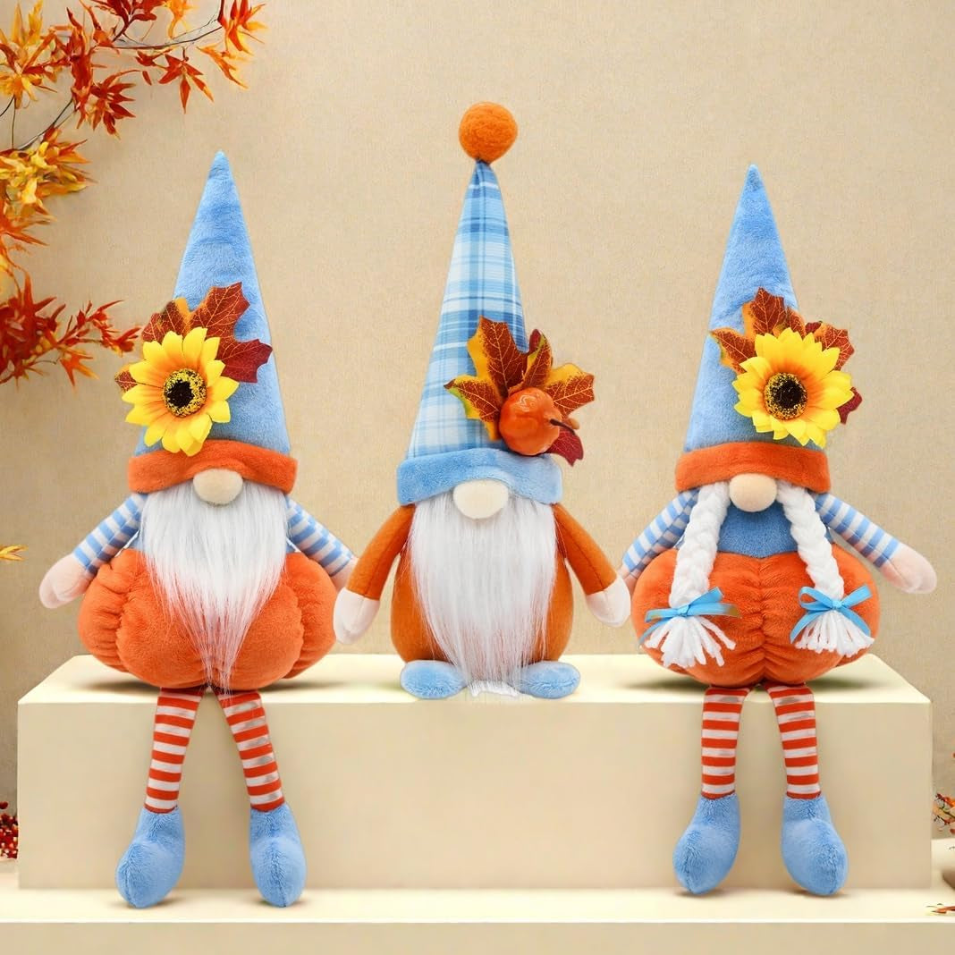 Thanksgiving Gnomes Plush Decor, 3 Pack