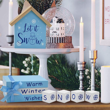 Let It Snow Wooden Block Sign