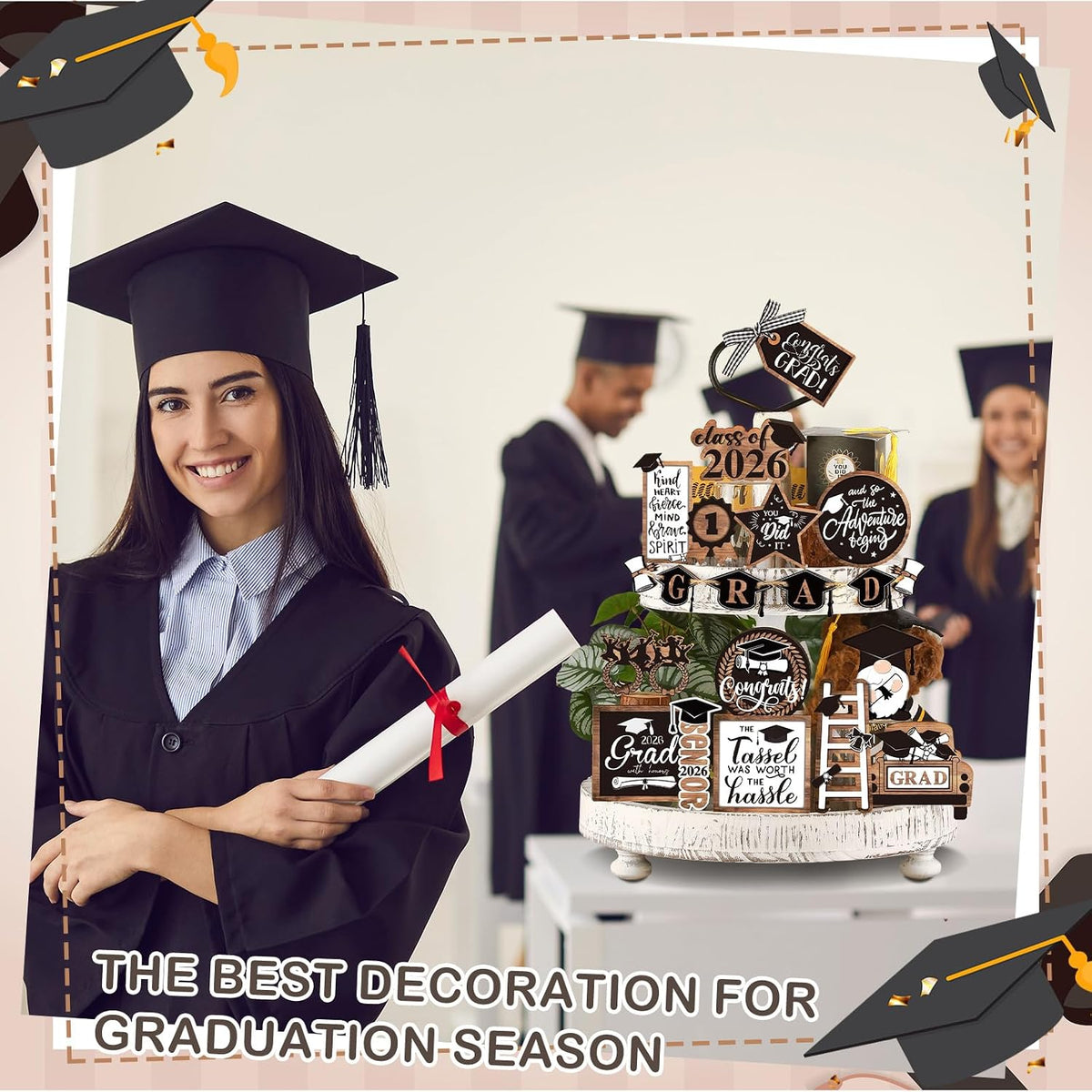 Graduation Tiered Tray Decor, 27Pc Set