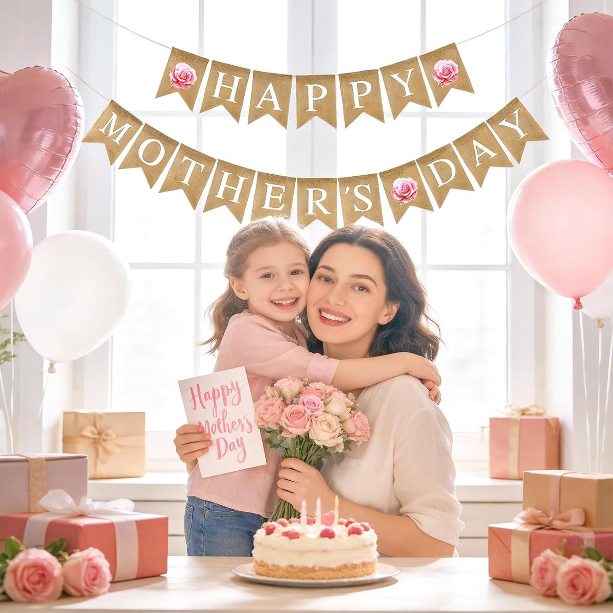 Happy Mother'S Day Burlap Banner