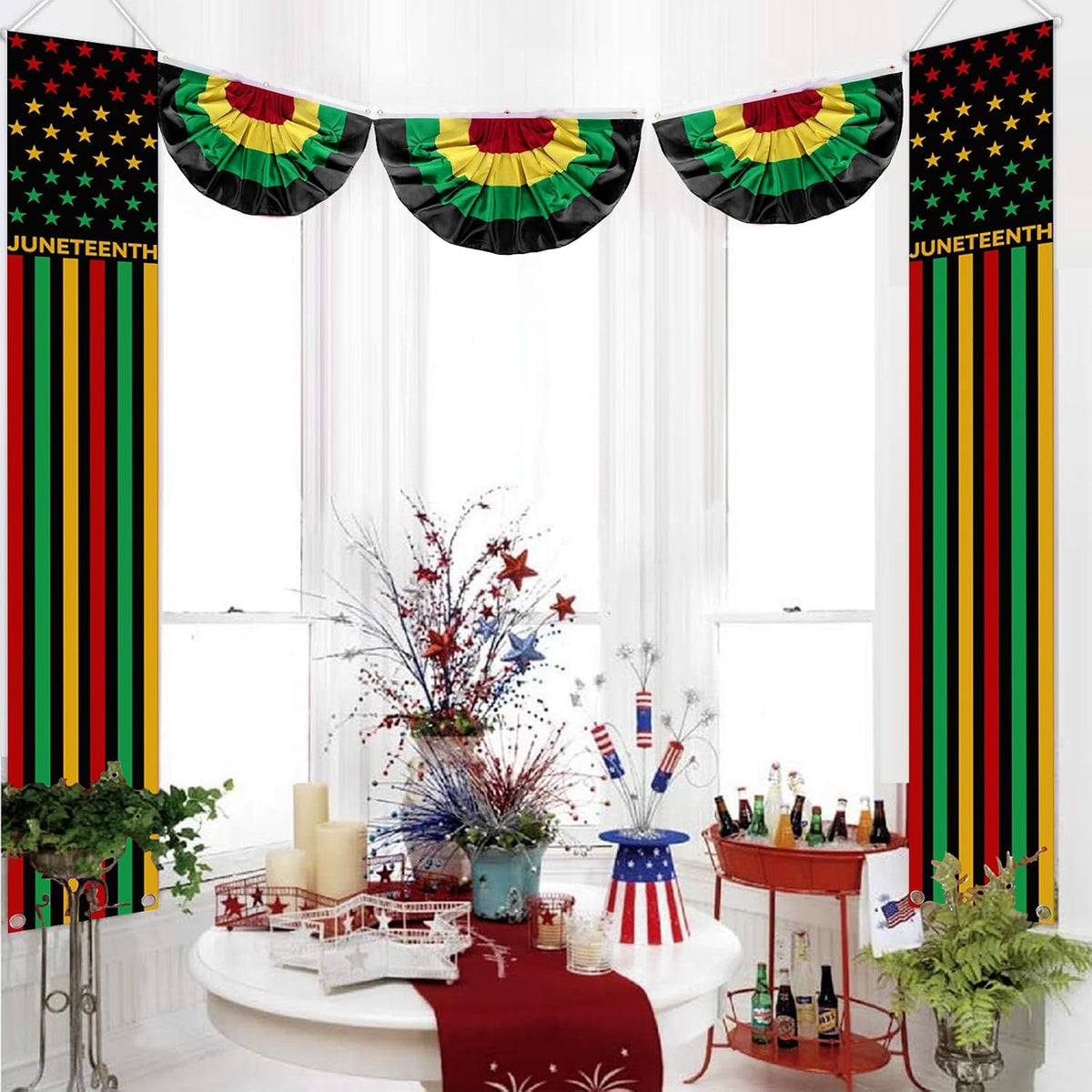 Happy Juneteenth Porch Banner, 2Pc