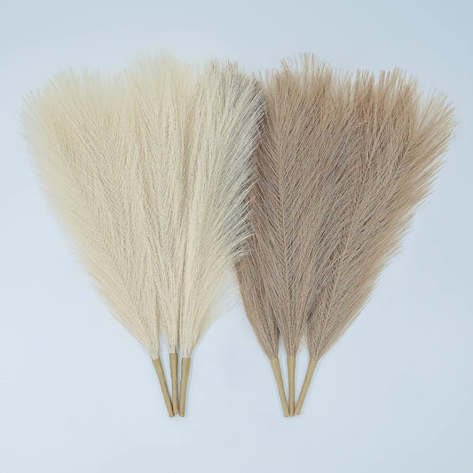 Faux Pampas Grass Decor, 6 Stems
