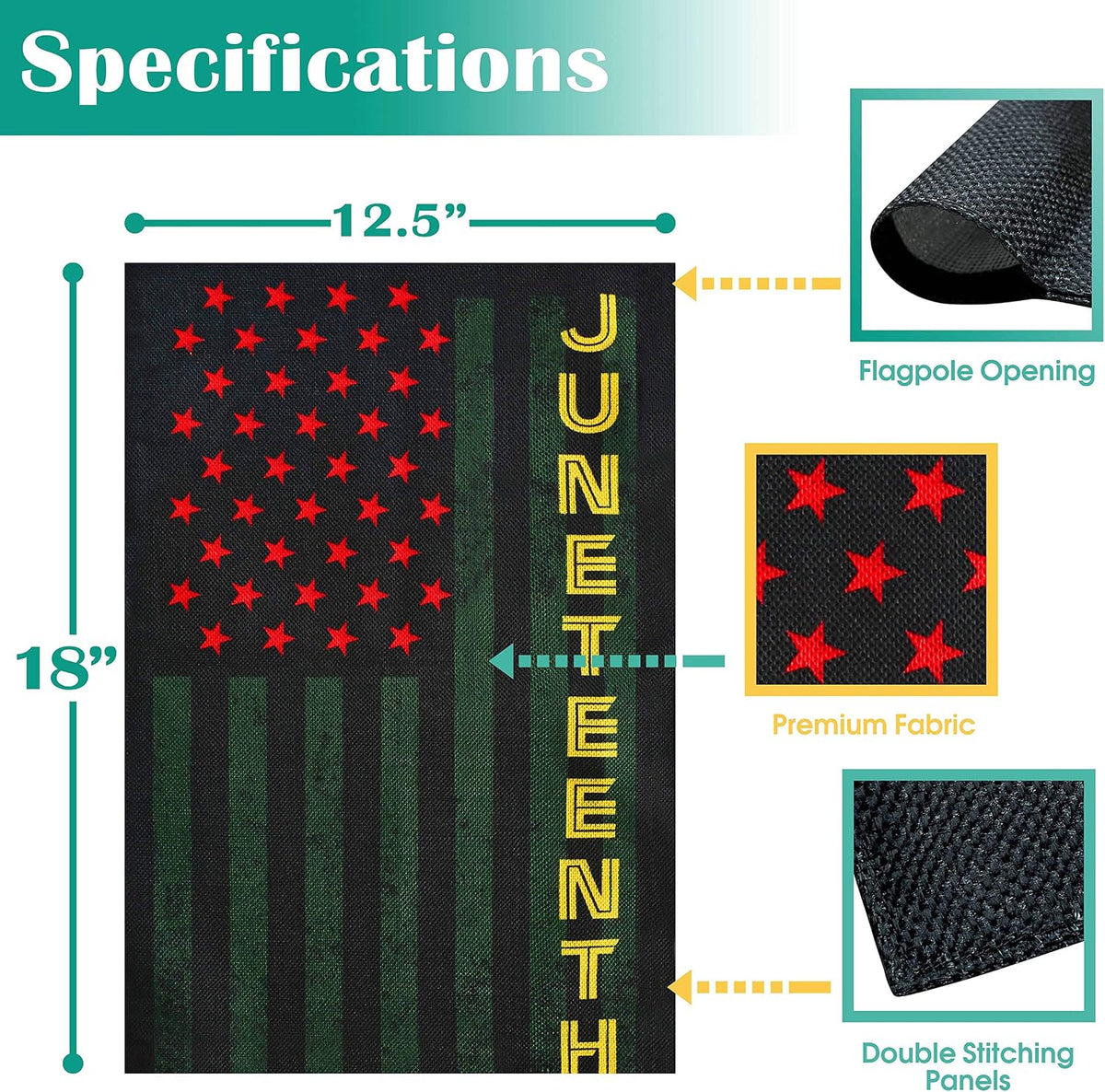 Juneteenth Garden Flag, Pan-African Design