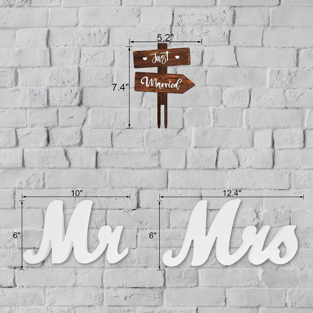 Just Married Banner & Table Sign Set