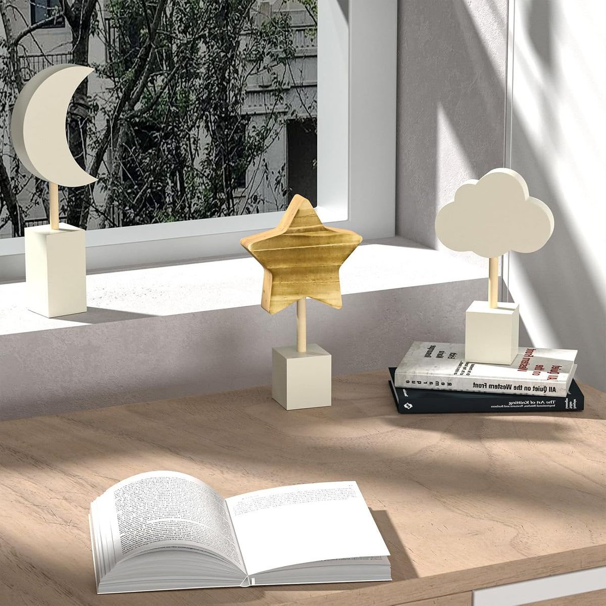 Moon & Stars Nursery Decor, 3Pc