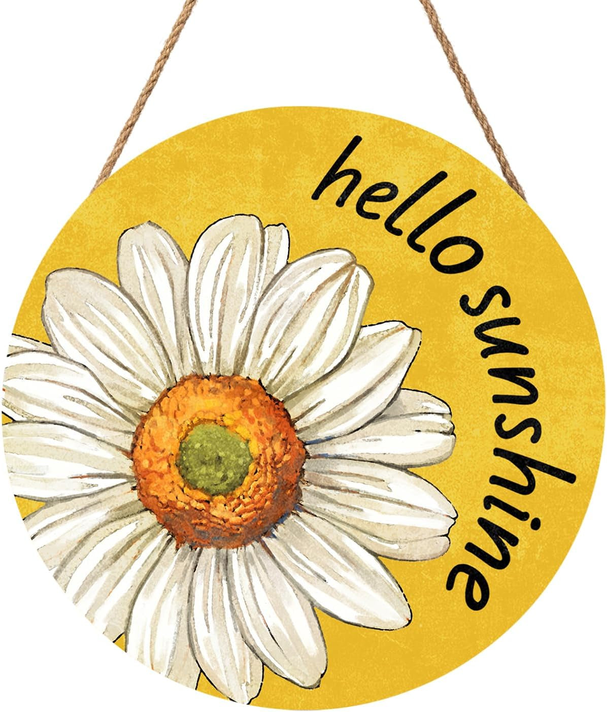 Hello Sunshine Daisy Door Sign