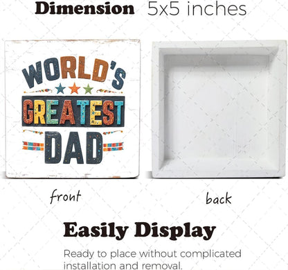 World'S Greatest Dad Wood Box Sign
