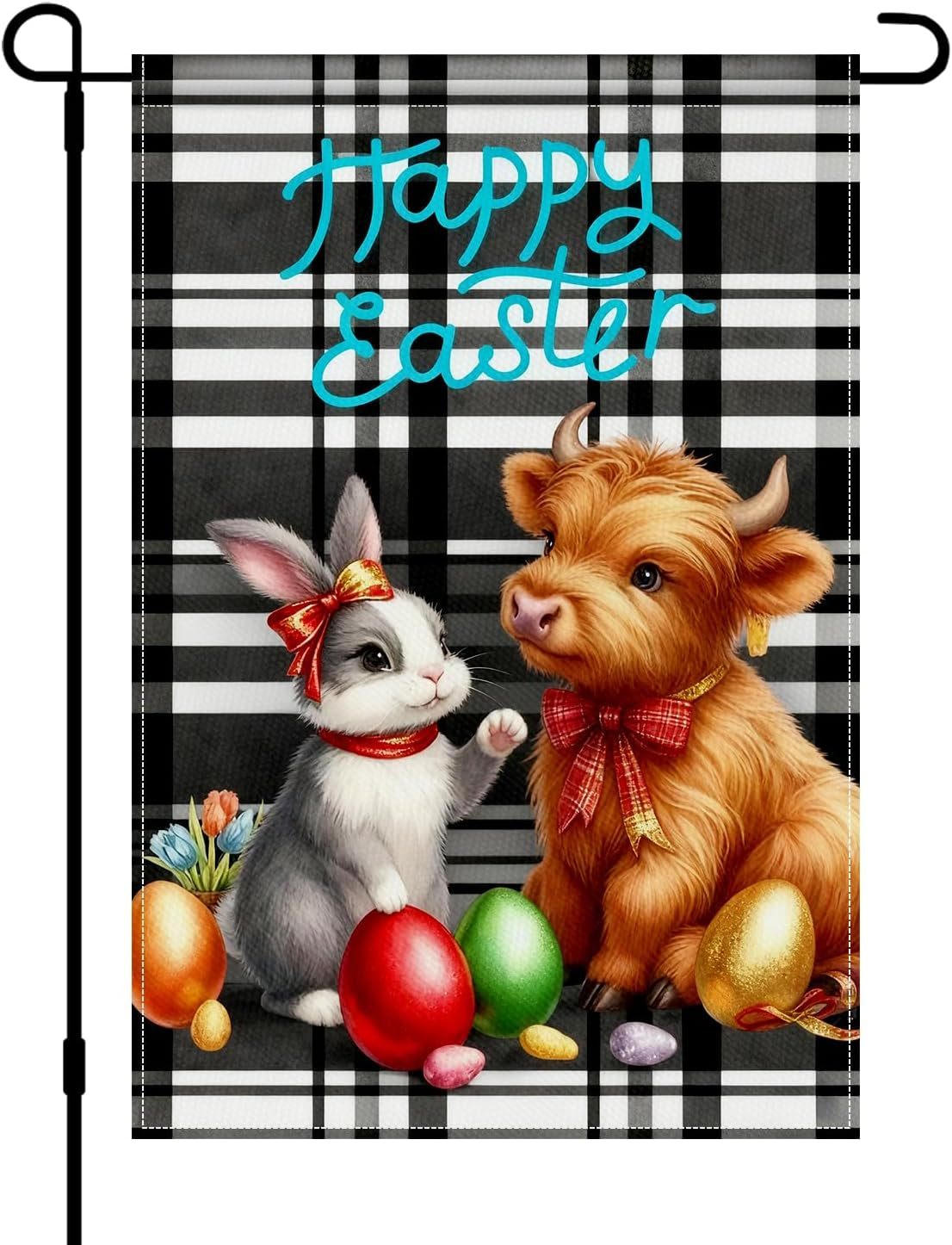 Welcome Easter Garden Flag, Bunny & Flowers