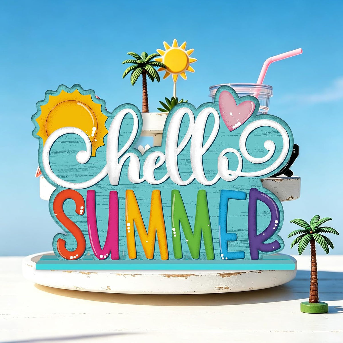 Beach Theme Table Centerpiece Sign