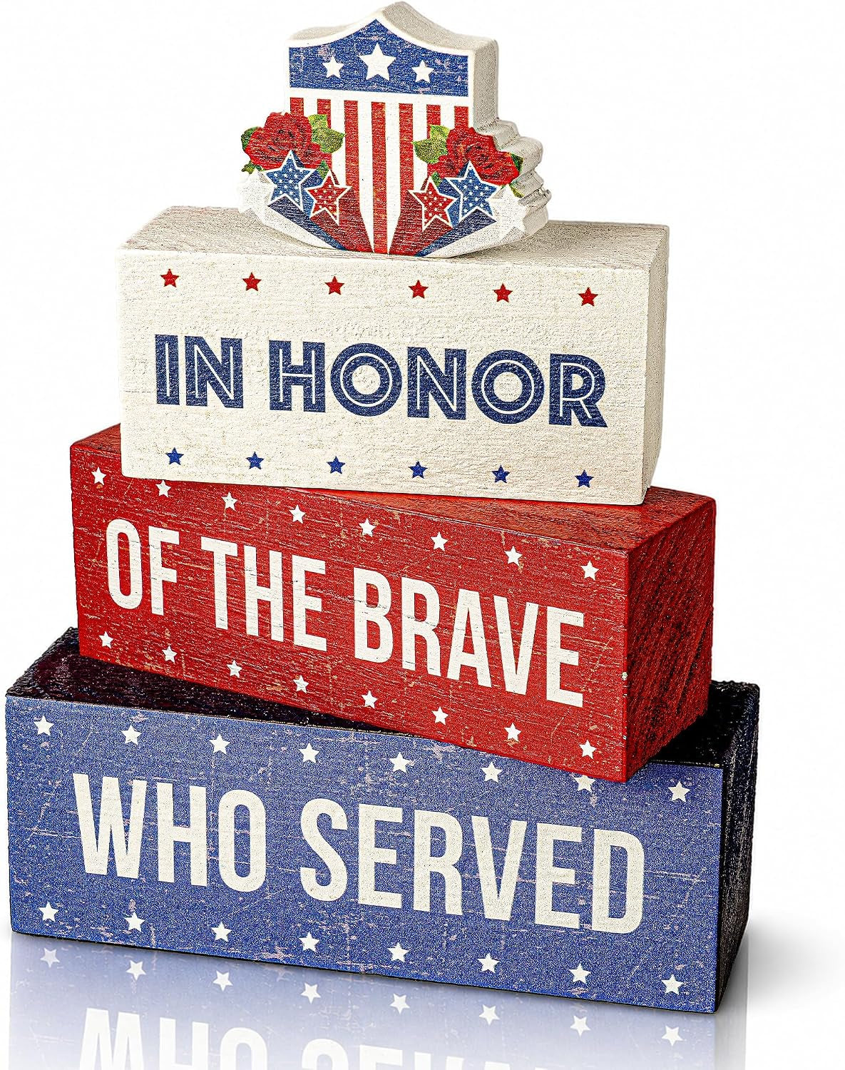 Patriotic Table Centerpiece Signs, Pack of 4
