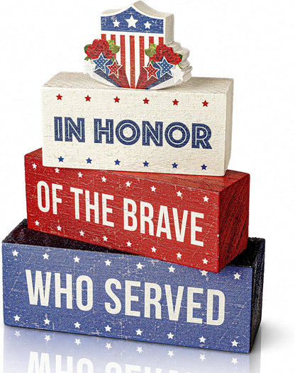 Patriotic Table Centerpiece Signs, Pack of 4