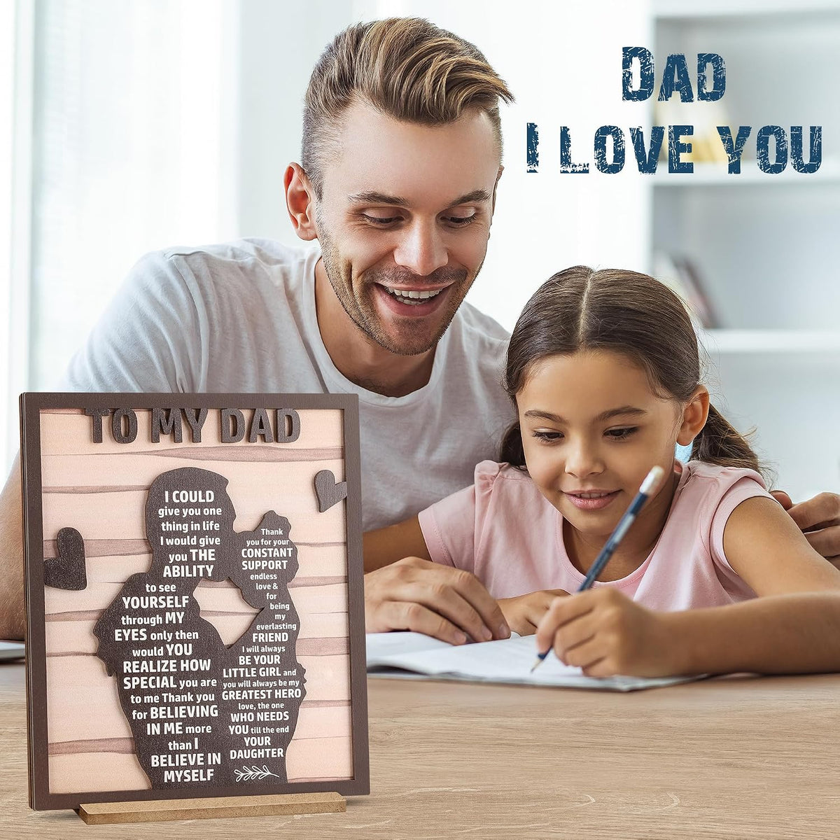 Wooden Silhouette Best Dad Sign