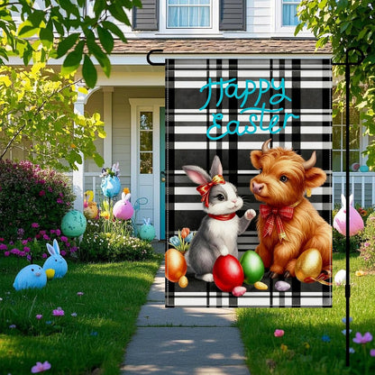 Welcome Easter Garden Flag, Bunny & Flowers
