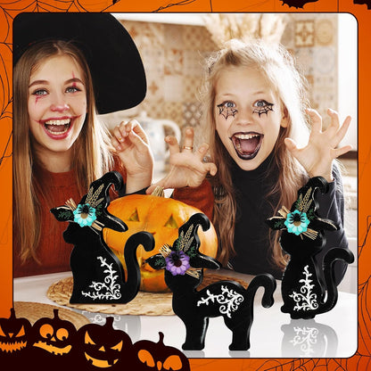 Rustic Farmhouse Black Cat Trio