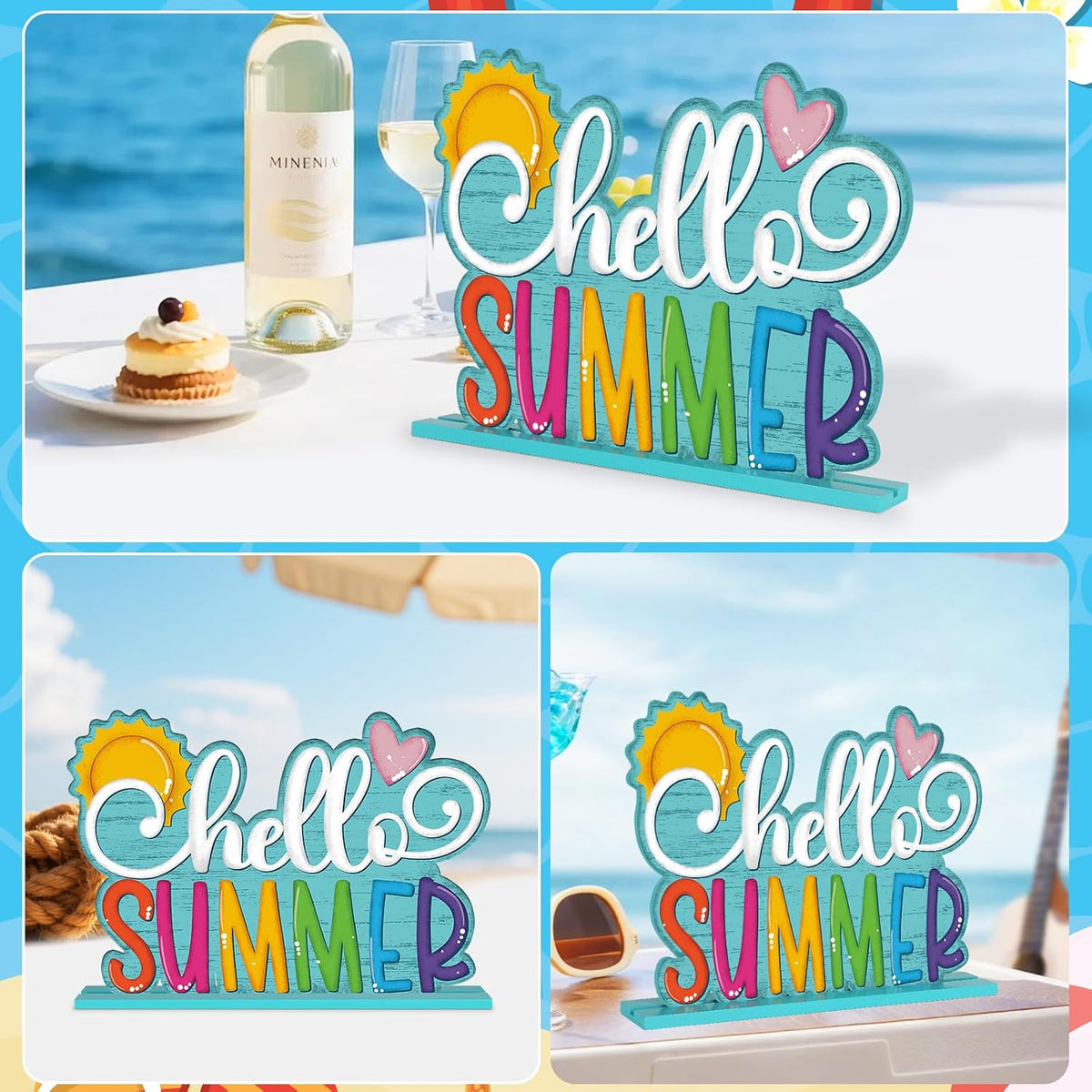 Beach Theme Table Centerpiece Sign