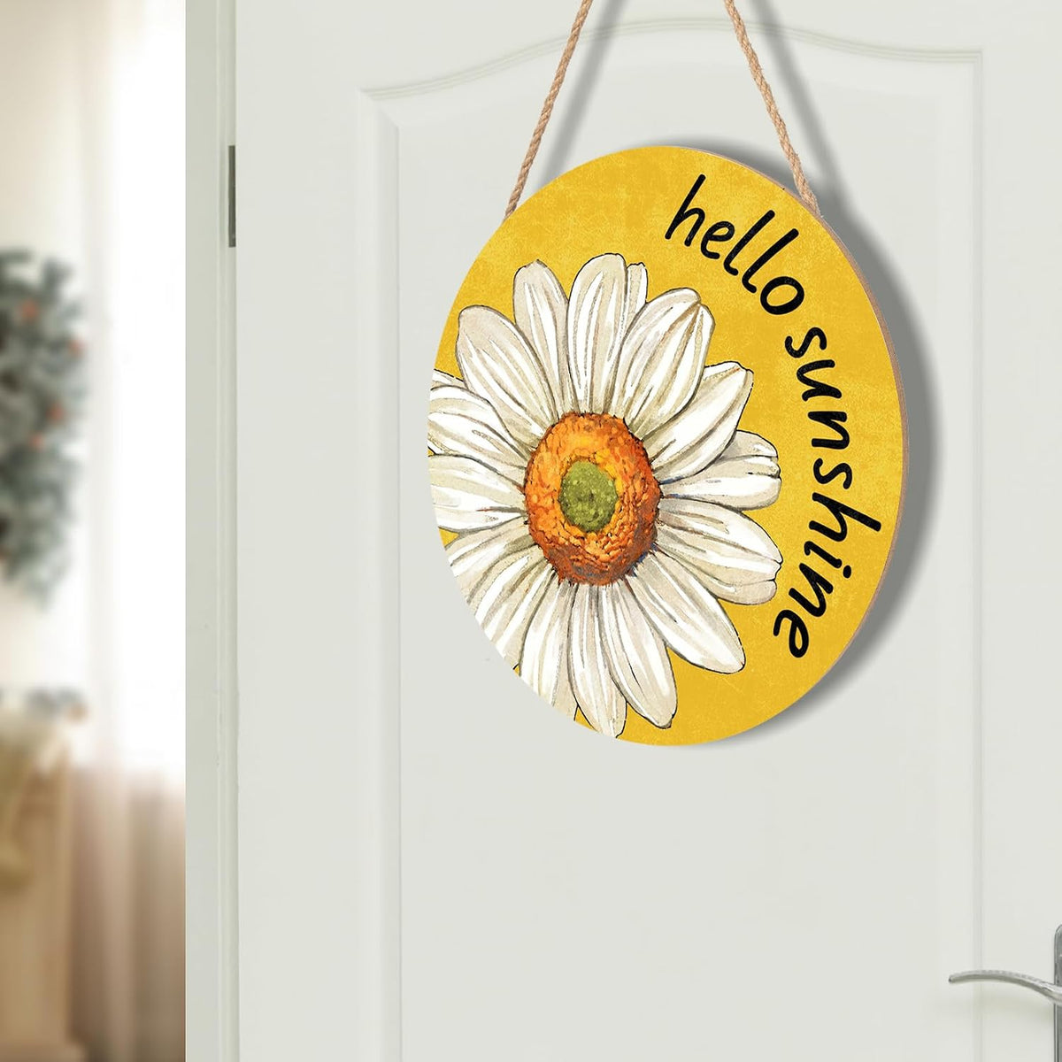 Hello Sunshine Daisy Door Sign
